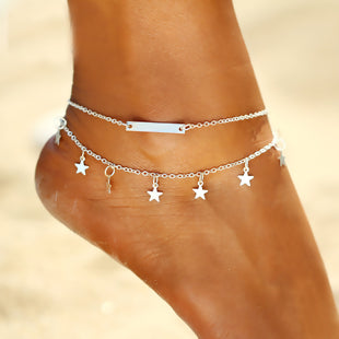 Double Layered Star  Anklet